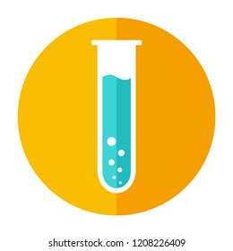 Flat illustration of potion test tube vector icon  isolated on white. Potion test tube icon. 