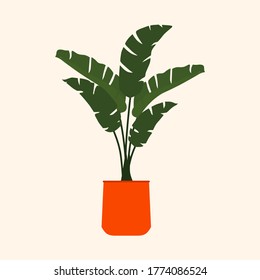Flache Illustration einer Topfpflanze