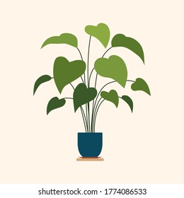 Flat illustration of a potted plant