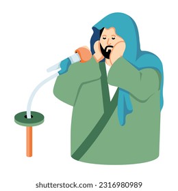 Flat illustration of prayer call 