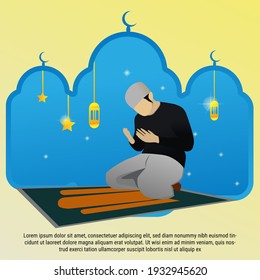 flat illustration of praying man