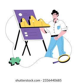 A flat illustration of predictive analysis