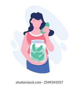 A flat illustration of pregnancy cravings 