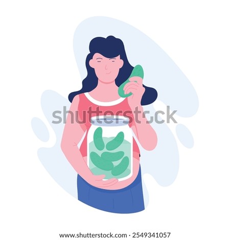 A flat illustration of pregnancy cravings 