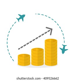 Flat illustration of profit design , editable vector