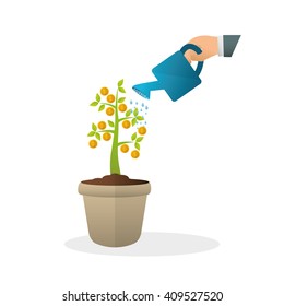 Flat illustration of profit design , editable vector