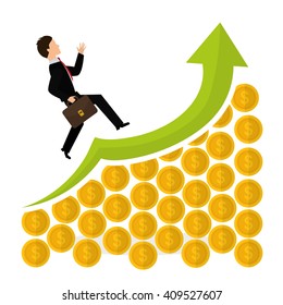 Flat illustration of profit design , editable vector