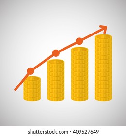 Flat illustration of profit design , editable vector