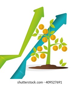 Flat illustration of profit design , editable vector