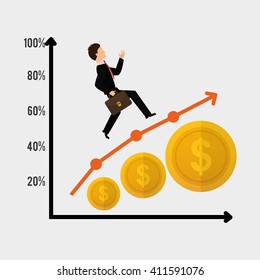 Flat illustration of profit design , editable vector