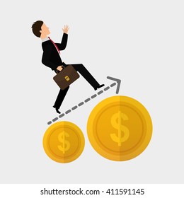 Flat illustration of profit design , editable vector