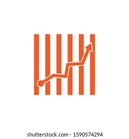 flat illustration of profit vector icon, increase sign symbol. Suitable for market analysis. Vector icon isolated on white background
