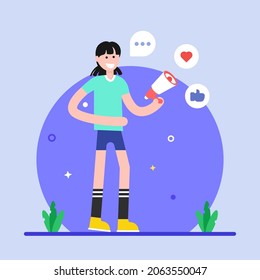 Flat illustration of promotion in editable design 