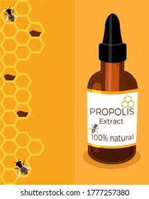 Flat illustration of propolis bottle dropper vector 