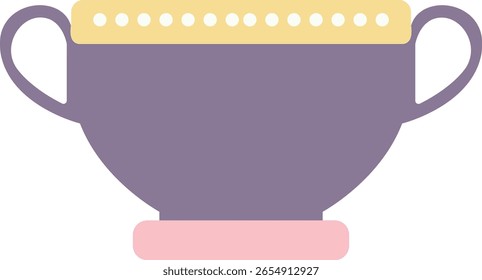 Flache Illustration einer lila und goldenen Trophäe Tasse im minimalistischen Stil, geeignet für Auszeichnung, Leistung und Feier thematischen Grafikdesign.