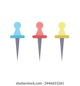 Flat illustration of push pin illustration of school supplies. collection of illustrations for school
