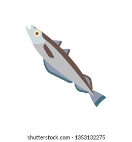 Flat illustration of a putasu fish for food market and restaurant.