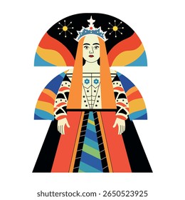 Uma ilustração plana de caráter de rainha