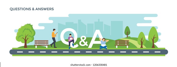 Flat illustration of question and answer Flat illustration of question and answer