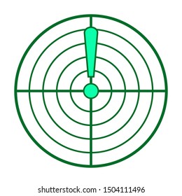 flat illustration of radar, vector icon. radar, sign symbol. radar, icon. 