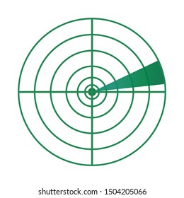 flat illustration of radar, vector icon. radar, sign symbol. 	
radar, icon.