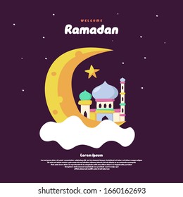 Flache Illustration von Ramian Web-Banner-Vektorillustration