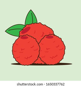 Flat Illustration. Raspberry fruit isolated on plain background. Suitable for wallpaper, banner, Children book illustration, card invitation, flyer, web design. Healty Food.