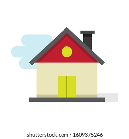 Flat Illustration, Real Estate Theme Icon, House and Building.