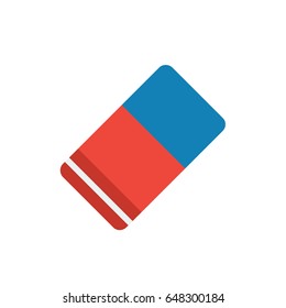 Flat illustration of a red and blue eraser