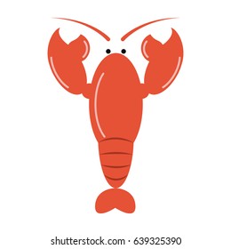 Flat Illustration Of A Red Lobster