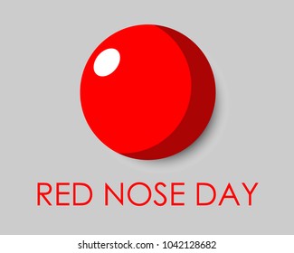 Flat illustration. Red Nose Day concept. Vector isolated icon.