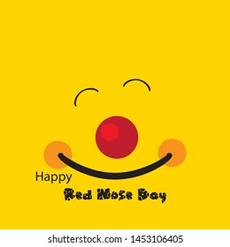 Flat illustration. Red nose Day concept. Vector.