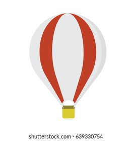 Flat illustration of a red and white air balloon