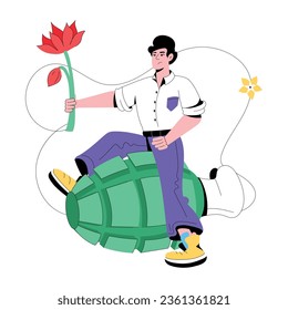 Ilustración plana del día de la conmemoración 