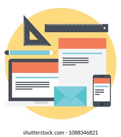 
Flat illustration of responsive mockup designs 
