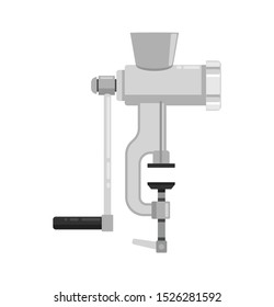 Flat illustration of retro meat grinder vector icon for web design. Retro meat grinder icon.
