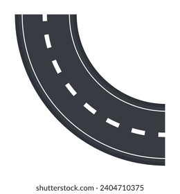 Flat illustration of road on isolation background