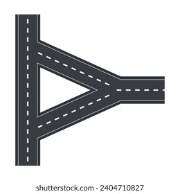 Ilustración plana de la carretera sobre el fondo del aislamiento