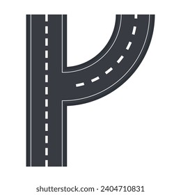 Flat illustration of road on isolation background