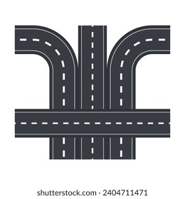 Flat illustration of road on isolation background