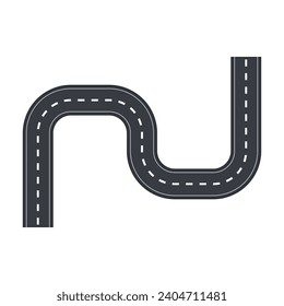 Flat illustration of road on isolation background