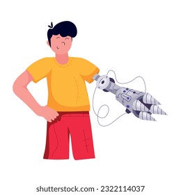 Flat illustration of robotic person 