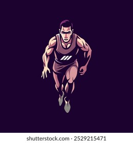 Uma ilustração plana de atleta correndo