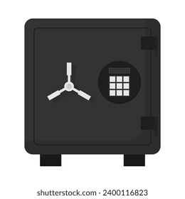 Flat illustration of safe money storage on isolated background