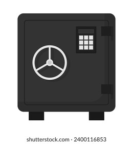 Flat illustration of safe money storage on isolated background