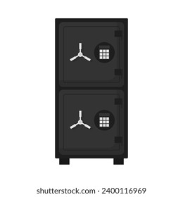 Flat illustration of safe money storage on isolated background