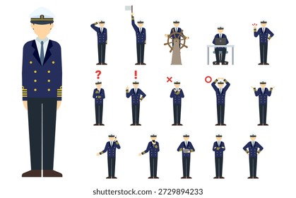 Ilustración plana: Frente marinero (invierno)