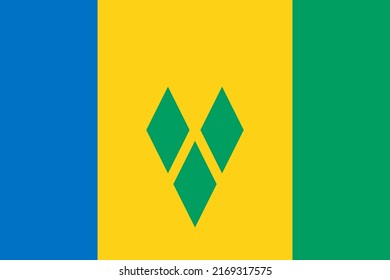 Flat Illustration of Saint Vincent and the Grenadines flag
