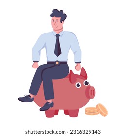 Flat illustration of save money 