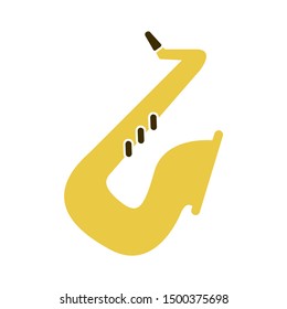 flat illustration of saxophone vector icon. jazz music sign symbol